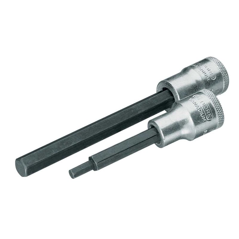Soquete hexagonal longo 1/4", com encaixe 1/2", IN19L 016430