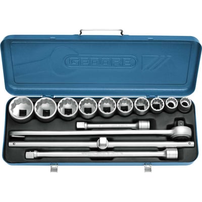 Jogo de soquetes estriados unit drive e acessórios, encaixe de 3/4", 14 peças, 7/8" a 2", D32EPZ