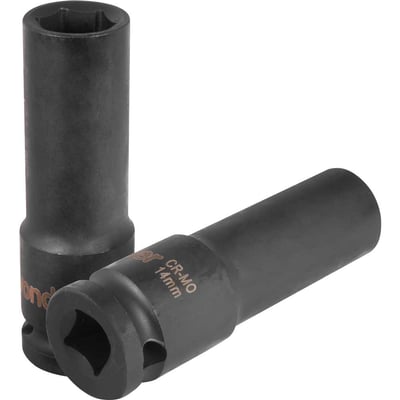 Soquete sextavado longo de impacto, 14 mm, encaixe de 1/2"