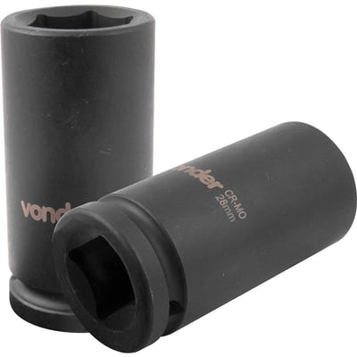Soquete sextavado longo de impacto, 28 mm, encaixe de 3/4"