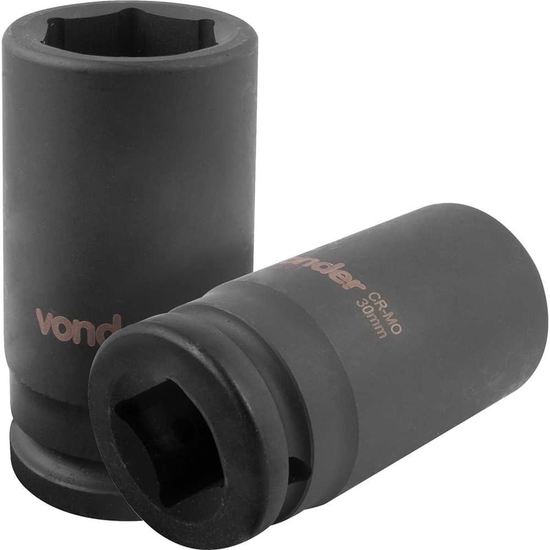 Soquete sextavado longo de impacto, 30 mm, encaixe de 3/4"