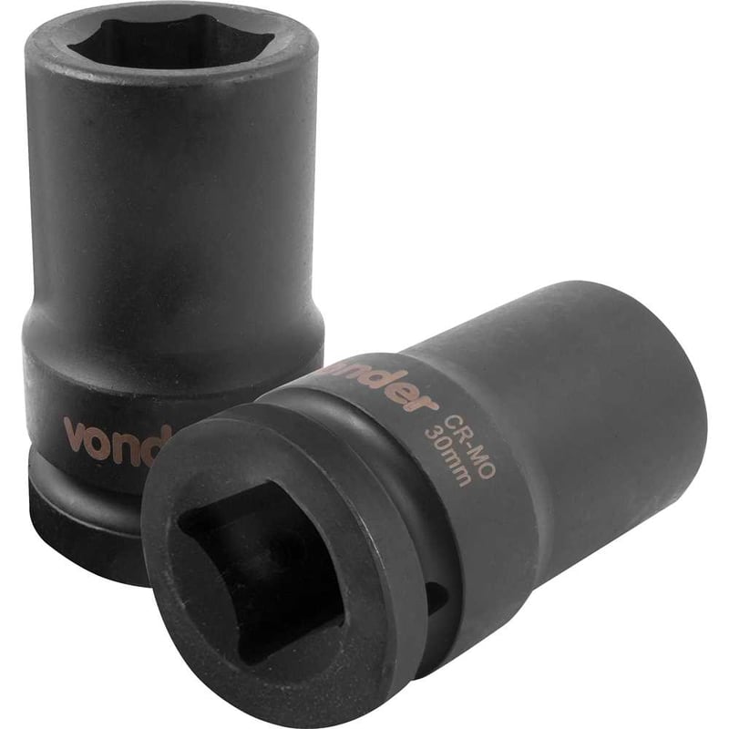 Soquete sextavado longo de impacto, 30 mm, encaixe de 1"