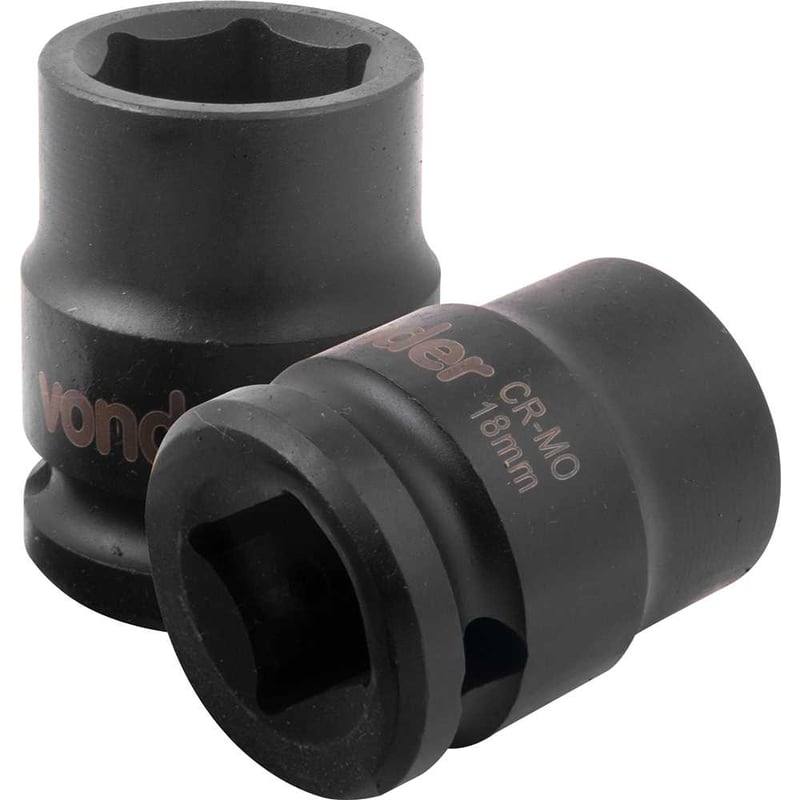 Soquete sextavado de impacto, encaixe de 1/2" x 18,0 mm