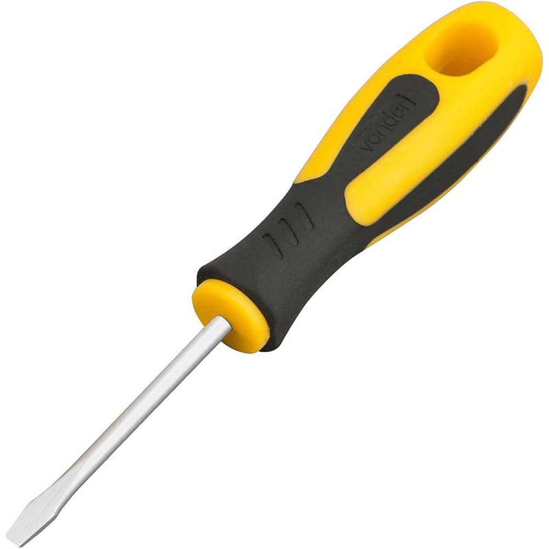 Chave de fenda 1/8" x 2", aço cromo vanádio, cabo emborrachado, com ponta magnetizada