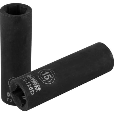 Soquete sextavado de impacto, longo, encaixe 1/2", 15 mm, DWMT75126OSP