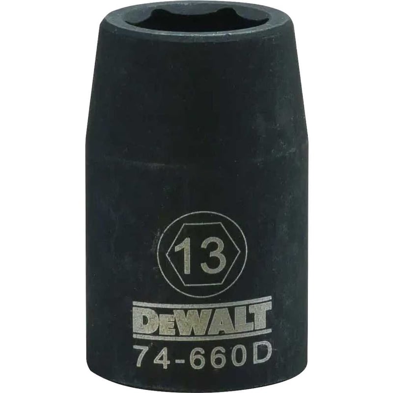 Soquete sextavado de impacto, curto, encaixe 1/2", 13 mm, DWMT74660OSP