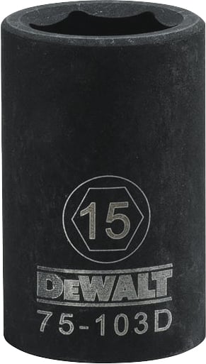 Soquete sextavado de impacto, encaixe 1/2", 15 mm, DWMT75103OSP
