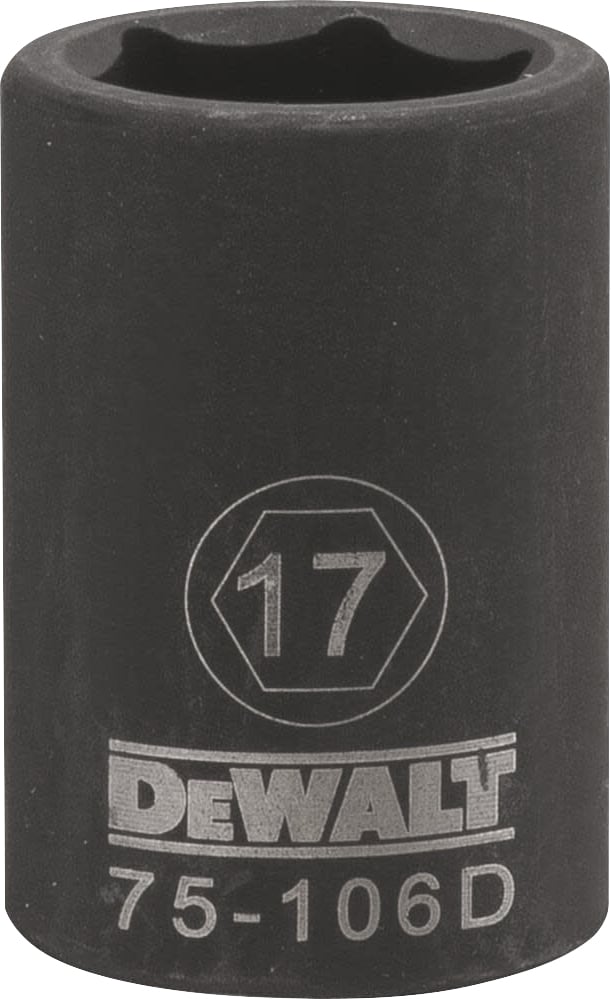 Soquete sextavado de impacto, curto, encaixe 1/2", 17 mm, DWMT75106OSP