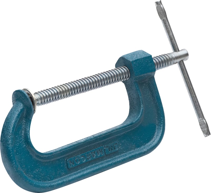 Grampo sargento 6", tipo C, ferro fundido com fuso e alavanca em aço 1020