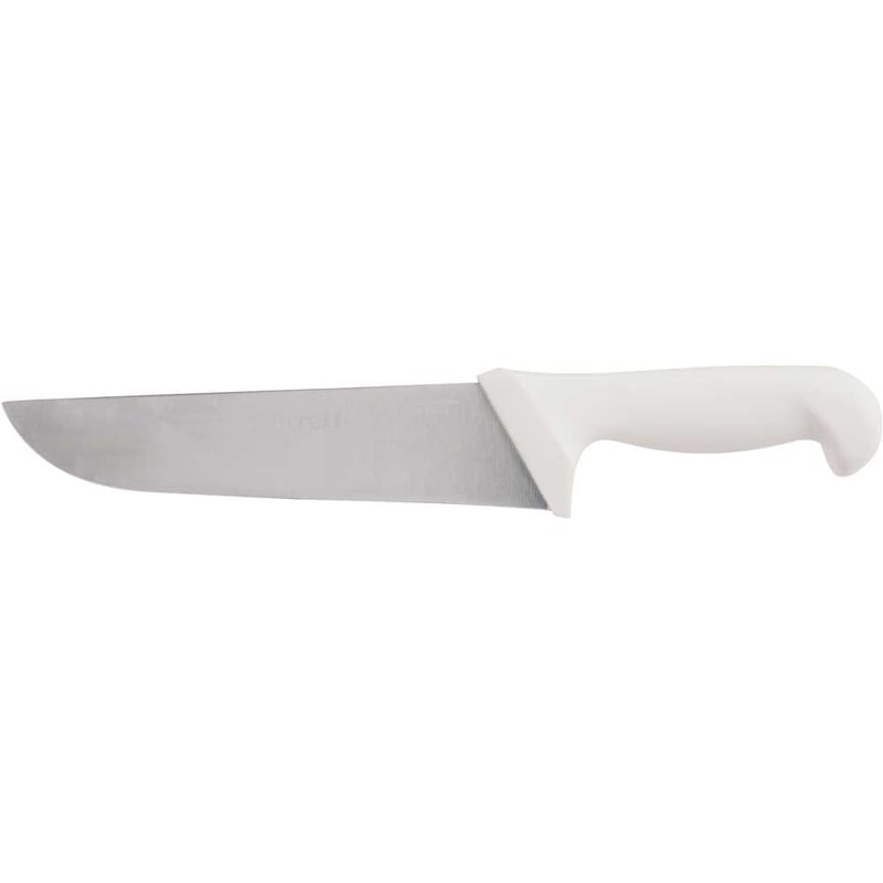 Faca para carne, 20 cm, refile aéreo reta larga inox, cabo branco, BKW203-8