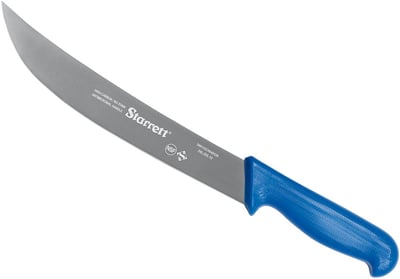 Faca para carne, 25 cm, refile aéreo curva larga inox, cabo azul, BKL205-10