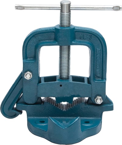 Torno de bancada para encanador, Nº 3, fixo, ferro nodular e fuso em aço zincado, TE-3