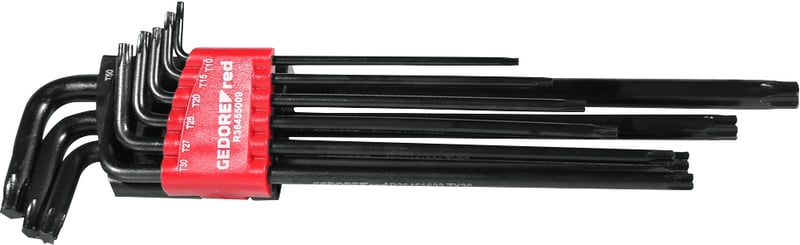 Jogo de chaves hexalobular longa, T10 - T50, com 9 peças, R36455009