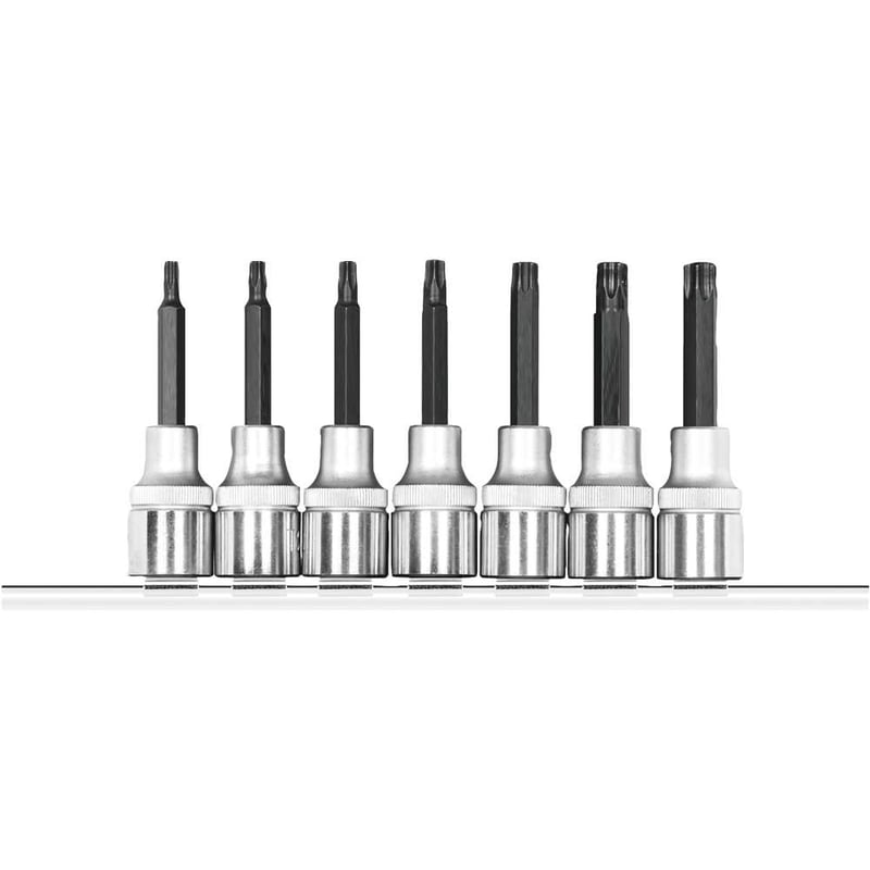 Jogo de soquetes hexalobular longo, encaixe de 1/2", 7 peças, R62458007