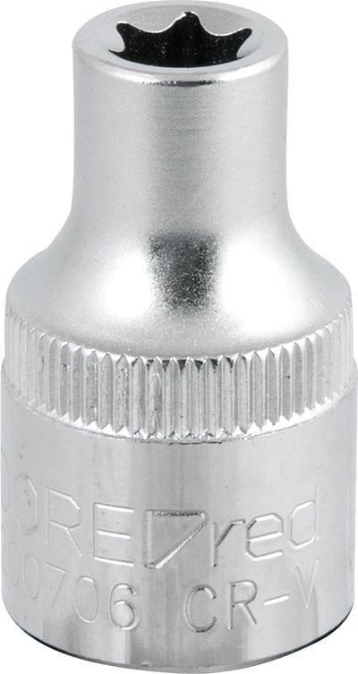 Soquete hexalobular fêmea, com encaixe 1/2", TX E10