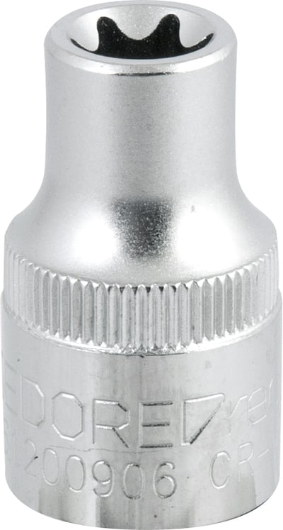 Soquete hexalobular fêmea, com encaixe 1/2", TX E12