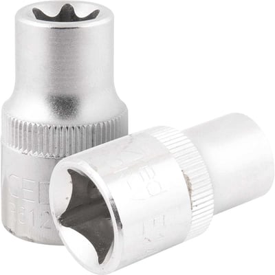 Soquete hexalobular fêmea, com encaixe 1/2", TX E14