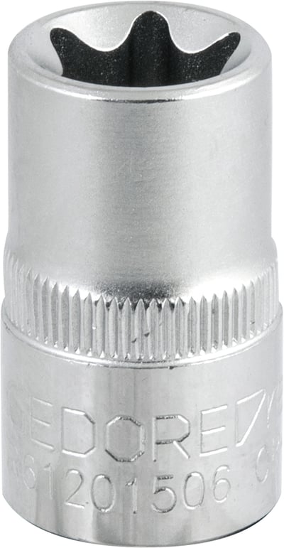 Soquete hexalobular fêmea, com encaixe 1/2", TX E18