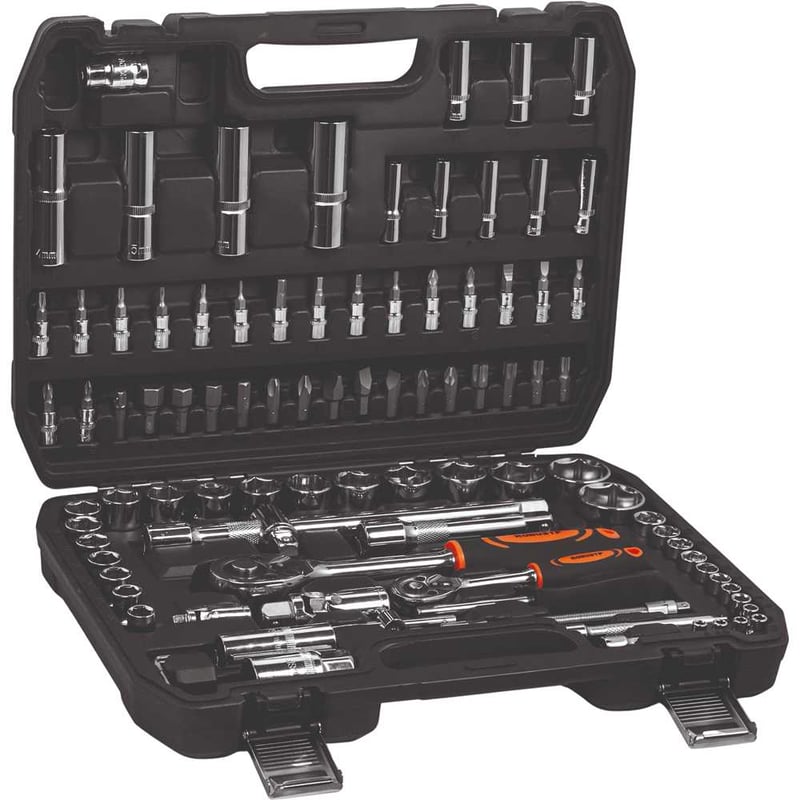 Jogo de soquetes e bits de encaixe 1/4" e 1/2" com 94 peças, 3370224