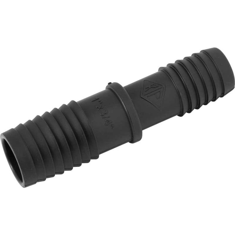 União redução interna, 1" x 3/4", para irrigação, polipropileno preto, UN55N, REBOUÇAS