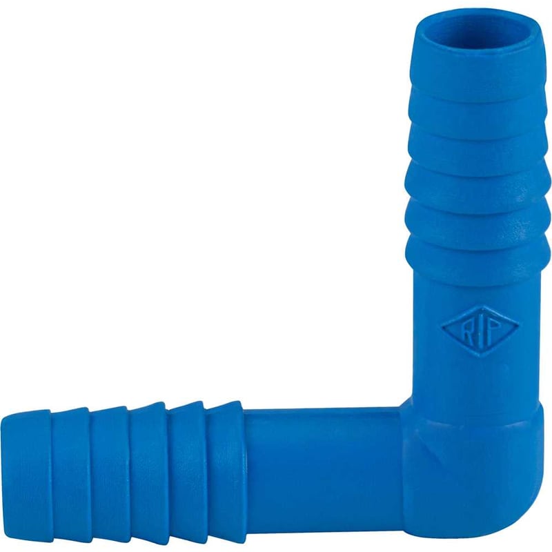Joelho interno duplo LL (liso / liso) para mangueira, 1", polipropileno azul, J59ZN, REBOUÇAS