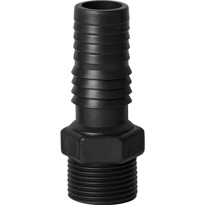 Adaptador com rosca externa para mangueira, 1.1/2", polipropileno preto, AD57N, REBOUÇAS