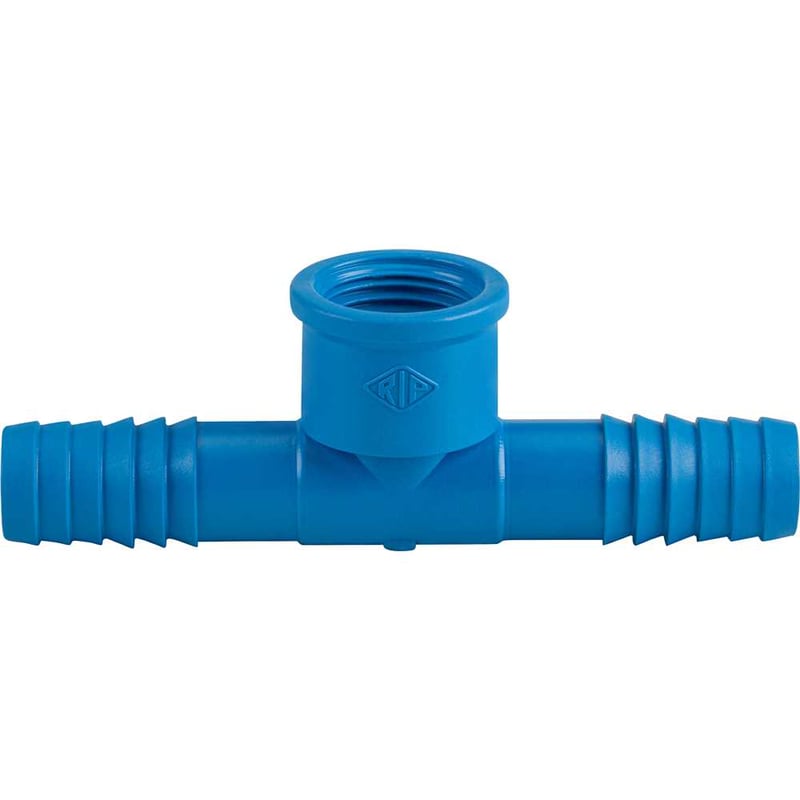 Tê com rosca interna para mangueira, 1/2", polipropileno azul, T51ZN, REBOUÇAS