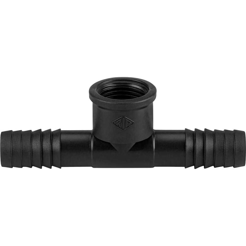 Tê com rosca interna para mangueira, 1.1/2", polipropileno preto, TE55N, REBOUÇAS