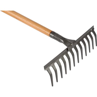 Ancinho com 12 dentes, com cabo