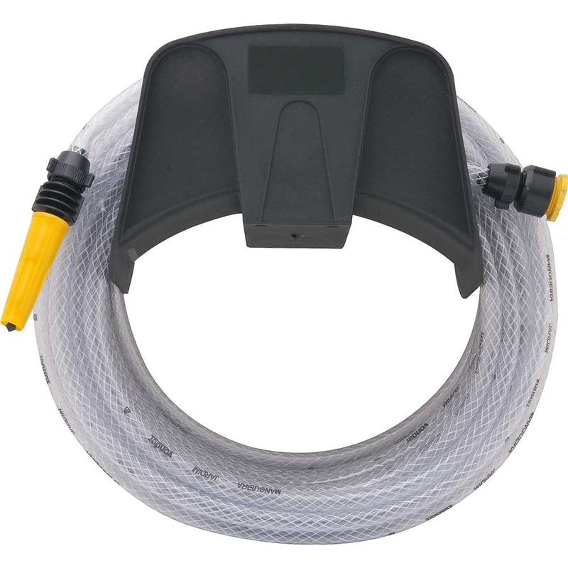 Mangueira para jardim, trançada, transparente, 20 m, com suporte
