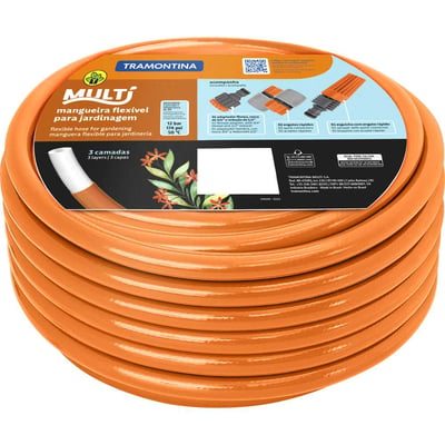 Mangueira para jardim, 1/2" x 20 m, com engates rápidos e esguicho