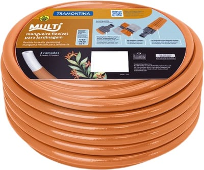 Mangueira para jardim, 1/2" x 30 m, com engates rápidos e esguicho