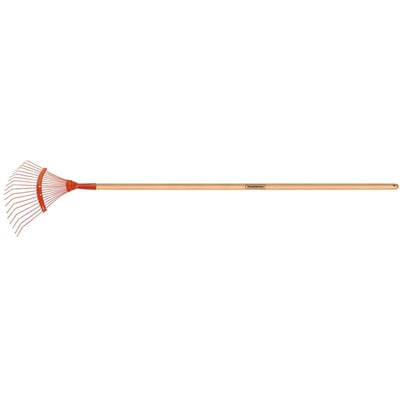 Vassoura para jardim, 18 dentes modelo arame, com cabo
