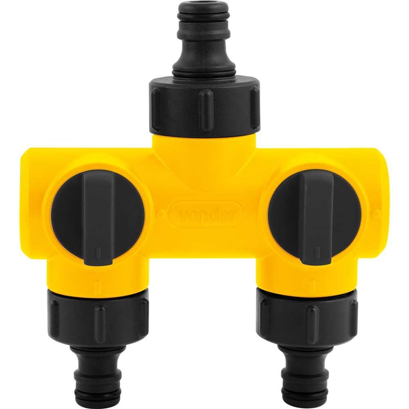 Adaptador múltiplo para mangueira com 2 saídas e regulador de fluxo individual