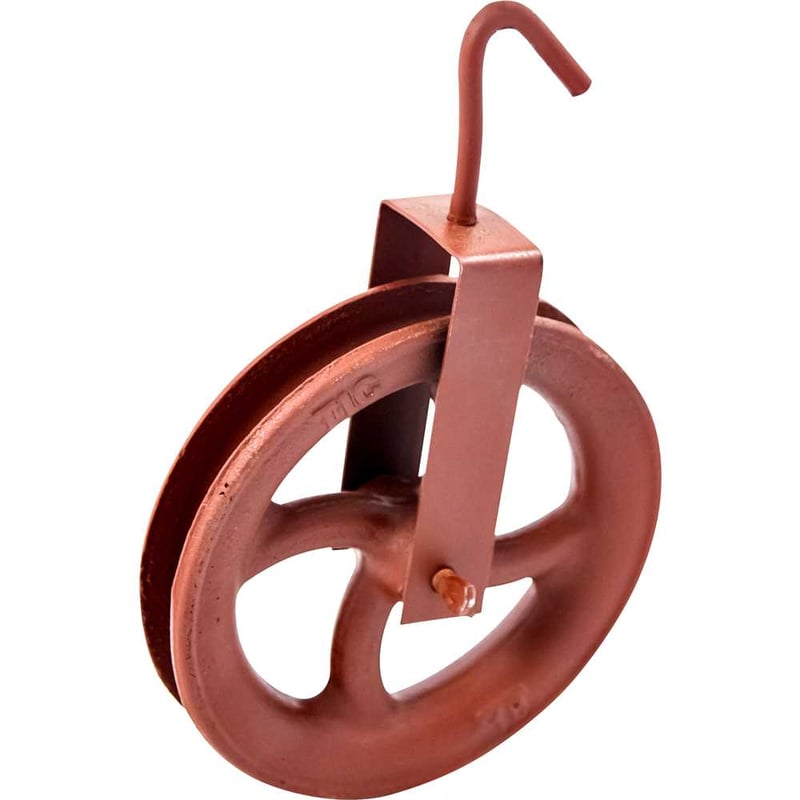 Roldana de ferro 16 cm, com gancho