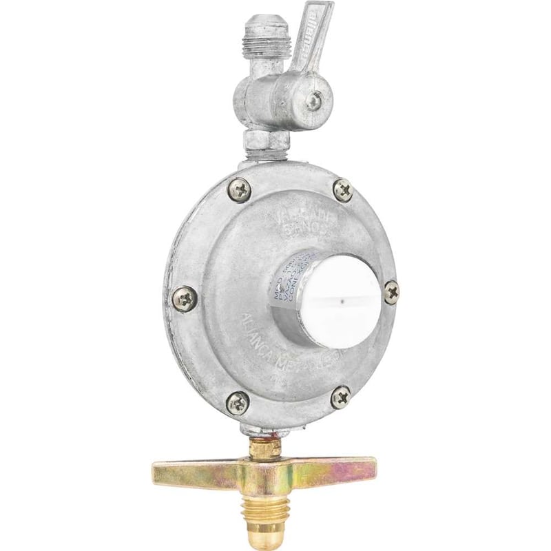 Regulador de gás parafusado semi-industrial com vazão de 5 kg/h, sem manômetro, sem mangueira, 506/18BT, ALIANÇA
