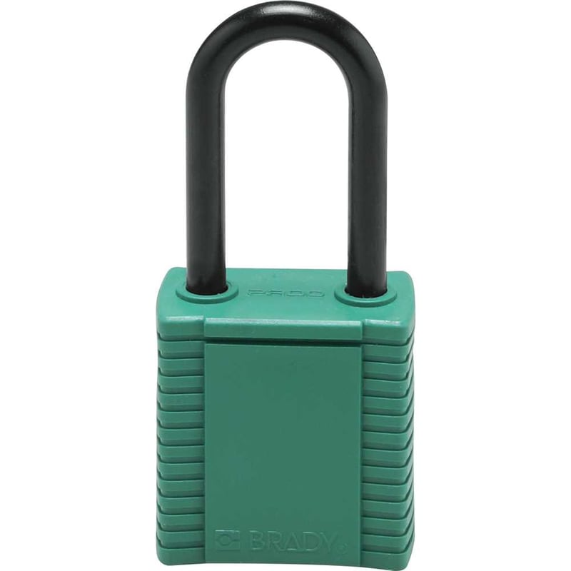 Cadeado com haste e corpo em plástico, Express, haste 38 mm, verde, 78675