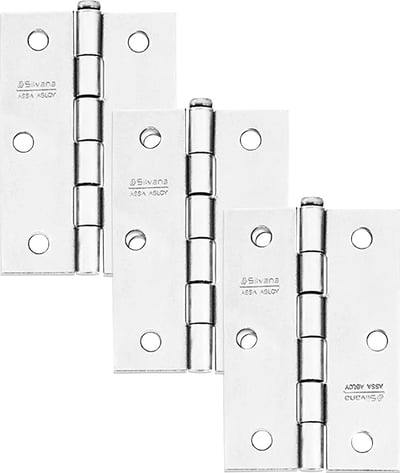 Dobradiça com pino solto, cromada, 3.1/2" x 2.1/4", 3 peças, 91795