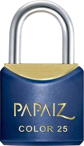 Cadeado de latão, corpo plastificado, 25 mm, Azul