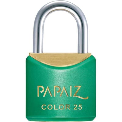 Cadeado de latão, corpo plastificado, 25 mm, Verde