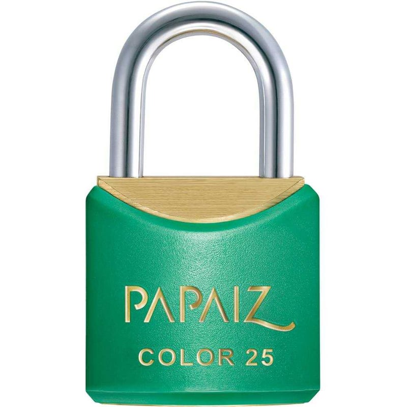 Cadeado de latão, corpo plastificado, 25 mm, Verde
