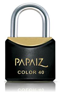 Cadeado de latão, corpo plastificado, 30 mm, Preto