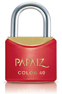 Cadeado de latão, corpo plastificado, 30 mm, Vermelho