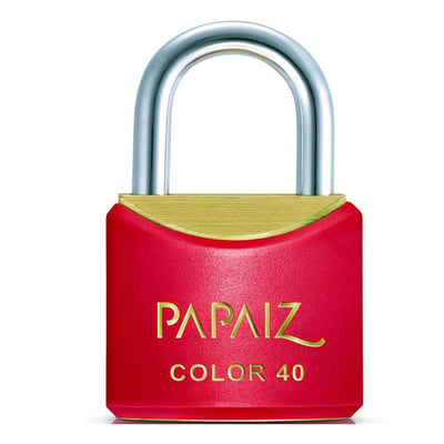 Cadeado de latão, corpo plastificado, 40 mm, Vermelho