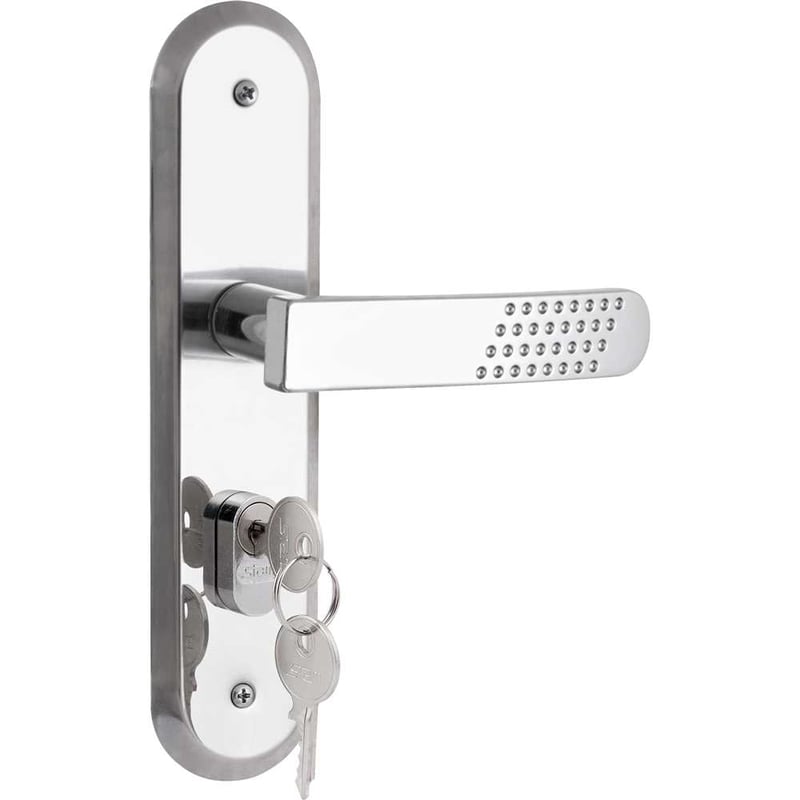 Fechadura externa, espelho em aço inox, modelo 1801/21