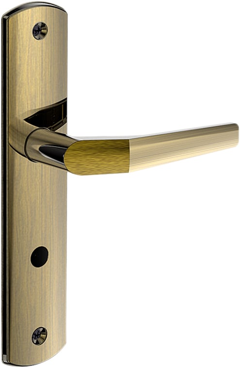 Fechadura de banheiro POP LINE RETA acabamento Antique Brass, ESP026