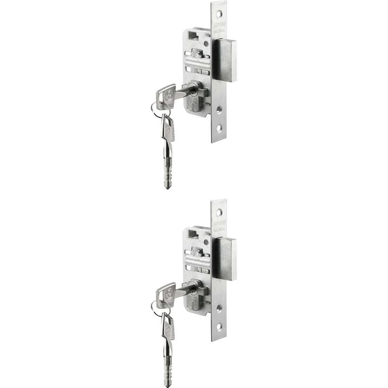 Fechadura auxiliar externa, duo tetra, inox polido