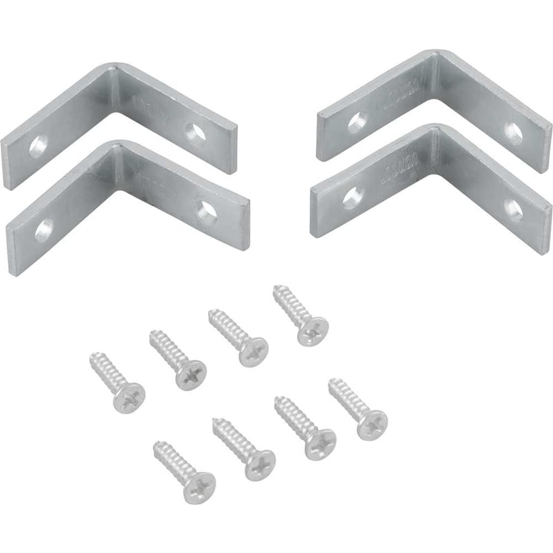 Cantoneira para cortina, 3 cm x 3 cm, zincada, com 4 peças