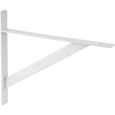 Cantoneira tipo mão francesa, reforçada, cor branca, 40 cm