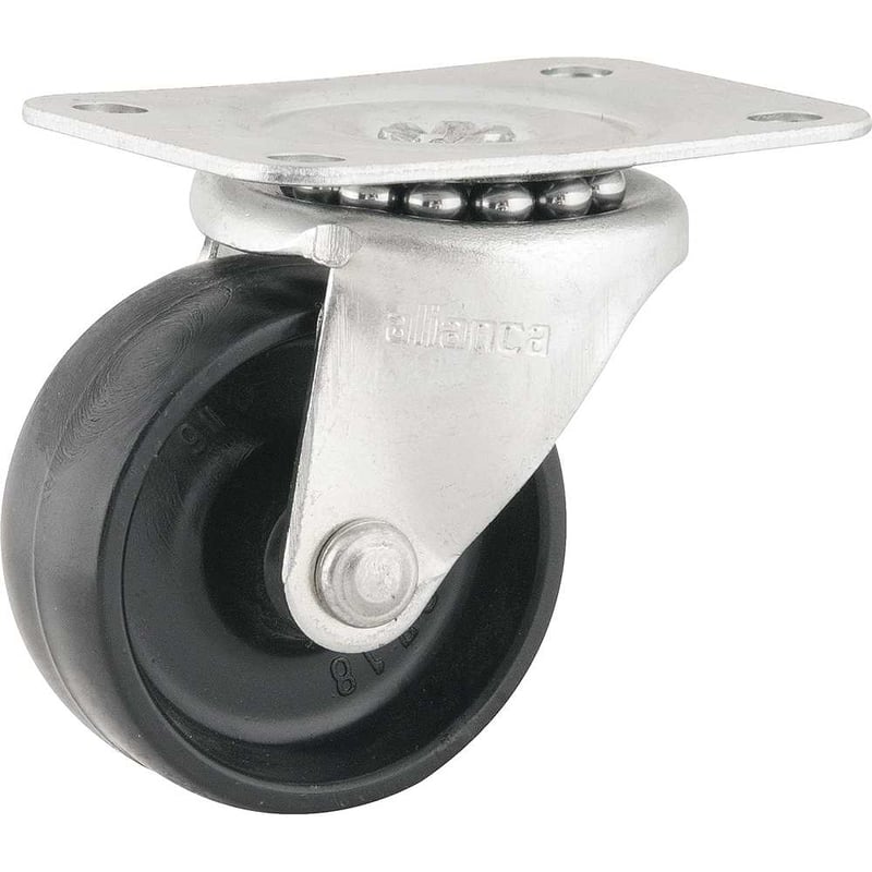 Rodízio giratório leve 38 mm, de poliuretano, preto, 7629ME13-ZI, R0389 ALIANÇA